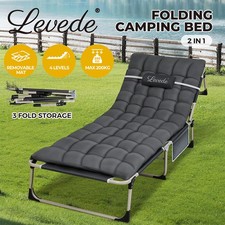 Levede Folding Camping Bed Camping Cot Adjustable Backrest Home Office Outdoor Cot price