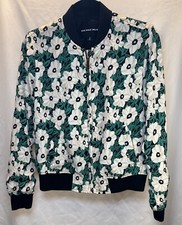 WHO WHAT WEAR Jacket Women's Small Multicolor Floral Lined Full Zip Bomber Style Women's Jacket price