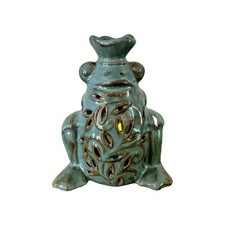 Green Frog Ceramic Tealight Candle Holder Home Decor Garden Ornament Oil Burner Candle Holder price