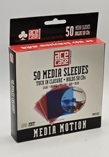 New ACE CASE 50 CD DVD Media Sleeves Multi-Colours Tuck-In Closure Holds 50 Disc CD / DVD Accessories price