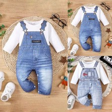 Newborn Baby Boys Printed Romper Pants Bodysuit Jumpsuit Playsuit Outfit Clothes Baby Bodysuit price