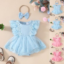 Infant Baby Girls Floral Lace Ruffle Bodysuit Romper Dress Clothes Outfit Set Baby Bodysuit price