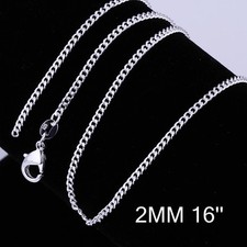 Wholesale New 925 Sterling Silver Filled 2mm Classic Chain Necklace For Pendant Silver Necklace price