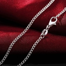 New 925 Sterling Silver Side Chain Necklace 40-75cm String Chain Women Men Silver Necklace price