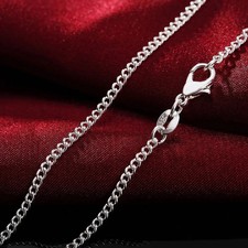 New 925 Sterling Silver Side Chain Necklace 40-75cm String Chain Women Men Silver Necklace price