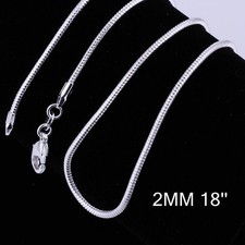 Promotion!! 925 Silver Filled 2MM Chain Necklace For Pendants 16"18" 20" 22" 24" Silver Necklace price