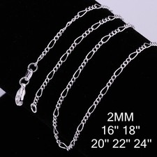 Wholesale 925 Sterling Silver Filled 2MM Necklace Chains For Pendants 16 - 24" Silver Necklace price