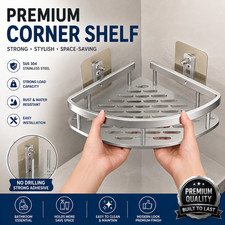 2PCS Bathroom Shelf Self Adhesive Corner Shower Caddy Organiser Storage Rack Set Bathroom Shelf price