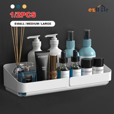 1/2x Bathroom Basket Shower Caddy Rack Suction Shelf Kitchen Corner Wall Storage Bathroom Shelf price