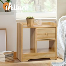 Oikiture Bedside Table Wooden Side Table Bedroom Nightstand Storage Drawer Shelf Nightstand price