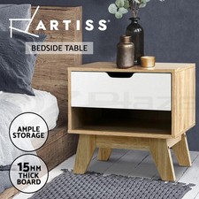 Artiss Bedside Table Drawers Side End Table Shelf Storage Nightstand Oak IKER Nightstand price