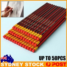 UP 50x Hexagonal Wooden Pencils Bulk, HB Graphite Pencils with Eraser, Red Black Wooden Pencil price