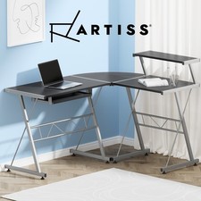 Artiss Computer Desk L-Shape Keyboard Tray Shelf Home Office Study Table Black Office Computer Desk price