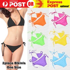 Women Summer Halterneck Lace-up Sexy Bikini Top Bra Beach Swimsuit Swimwear Pads Bikini price