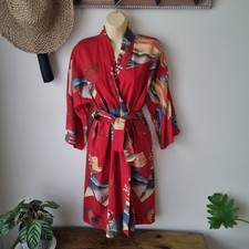 LADIES SIZE SMALL RED VINTAGE JAPANESE DRESSING GOWN ROBE Dressing Gown price