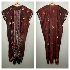 Belma New York One Size Dark Tribal Ethnic Print Batik Kaftan Robe Lounge MuuMuu Dressing Gown price