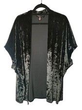 VICTORIA'S SECRET Kimono Dressing Gown Robe Size XS/S Black Crushed Velvet Dressing Gown price