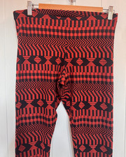 Metalicus Leggings One Size Red Black Stretch Made in Australia Geometric Print Leggings price