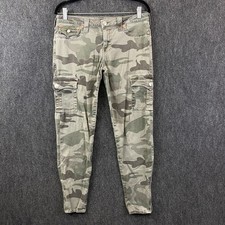 True Religion Womens Cargo Leggings Pants Khaki Brown Camo Ankle Zips Size 31 Leggings price