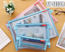 A4/A5/A6 Clear Pencil Case Office Mesh Zipper Stationery Bag School Document Bag Pencil Case price