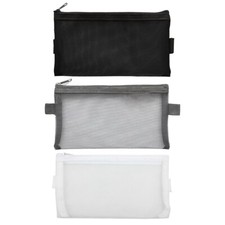 Clear Mesh Portable Large Pen Pencil Case Makeup Cosmetic Storage Bag Pouch Case Pencil Case price