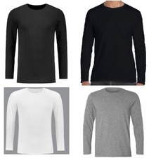 Men's Plain Blank T-shirt Basic Tee White Black Grey Long Sleeve New Bulk Men's Shirt price