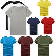 Men's Plain Blank Premium heavy Cotton T-shirt Basic Tee Short Sleeve New AU Men's Shirt price