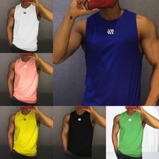 Men's Gym Vest Singlet Bodybuilding Muscle Tank Top Sleeveless Fitness T-shirt Men's Shirt price