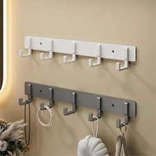 Aluminum 3 To 7 Hooks Key Coat Clothes Door Holder Rack Hook Wall Mounted Hanger Office Coat Rack price