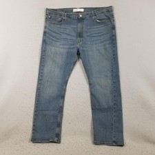Signature Levi Strauss S51 Straight Jeans Mens 42x30 Blue Light Wash Denim Pants Men's Jeans / Denim Trousers price