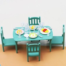 1/12 Dollhouse Dining Room Set Dollhouse Table and Chair Set Birthday Gifts Dining Room Set / Set price