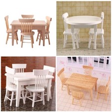 1SET 1/12 Scale Dollhouse Miniatures Furniture Dining Table Chairs Dining Room Dining Room Set / Set price