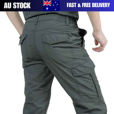 Men's Cargo Combat Work Pants Army Trousers Bottoms Multi Pockets Elastic Waist Men's Trousers price