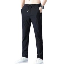 Men‘s Fast Dry Stretch Pants Casual High Elastic Waist Classic Comfort Trousers Men's Trousers price