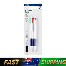 2 Pack 4 Colour Ballpoint Pens Retractable 1.0mm Multicolour School Office Use Ballpoint Pen price