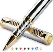 Silver Chrome Rollerball Pen - Stunning Luxury Pen with 24K Gold Finish, Schmidt Ballpoint Pen price