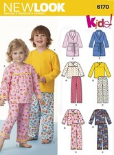 NEW LOOK SEWING PATTERN 6170 ½-8 TODDLERS & CHILDRENS PYJAMA TOPS, PANTS & ROBE Baby Trousers price