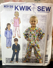 Kwik Sew K3126 Childrens Pyjamas Sewing Patten New/Uncut Baby Trousers price