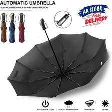 AU Automatic Folding Umbrella Windproof Auto Open Compact With 10Ribs Fiberglass Umbrellas price