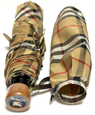 Burberry folding umbrella Nova Check pattern unisex wooden handle used Umbrellas price