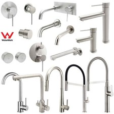 Round Brushed Nickel Tall Basin Mixer Kitchen Tap Wall Spout Shower Tapware WELS Tapware price