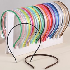 10Pcs Mixed Color Satin-Covered Metal Headbands -5mm Hair Bands with Rubber Ends Hair Clips, Headbands & Hair Bands price