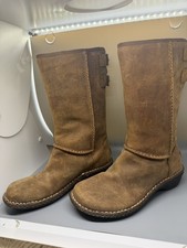 Ugg Australia Brown Leather Sheepskin Mid Calf Winter Boots Womens Sz 6 1001893 Ladies' Boots price