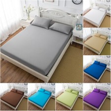 Hotel Collection Fitted Bed Sheet 100%Cotton Blend Single Double King White Gray Bed Sheet price