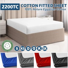 100% Pure Cotton Deep Fitted Sheet Single/KS/D/Queen/King/Super King Size Bed Bed Sheet price