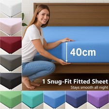 Hotel 2200TC Extra Deep Fitted Sheet Ultra Soft Bedding King Queen Double Single Bed Sheet price