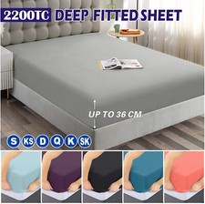 Hotel 2200TC Extra Deep Ultra Soft Fitted Sheet Single Queen Super King Size Bed Bed Sheet price