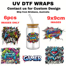 UV DTF Gamer Gang Sheet 6pcs, Vibrant, Custom Design, Sticker, Giftware Giftware price