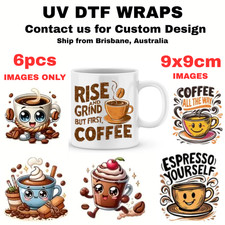 UV DTF Coffee Gang Sheet 6pcs, Vibrant, Custom Design, Sticker, Giftware Giftware price
