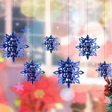 6Pcs Blue Snowflake Hanging Decoration Versatile Accessories Three Sizes Christmas Decorations & Accessories price